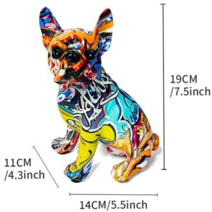 Statue Bouledogue Français en Résine Colorée – Ornement Décoratif Unique pour Maison et Bureau Squat