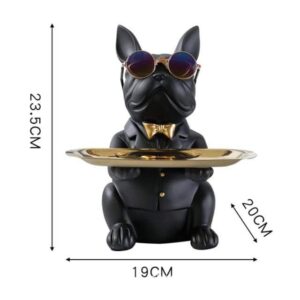 Bouledogue Avenue Pour Humains black / China Statuette Bouledogue en Céramique