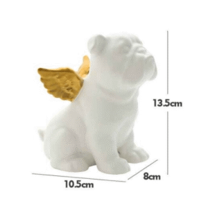 Bouledogue Avenue Pour Humains Blanc Statuette Bouledogue en Céramique