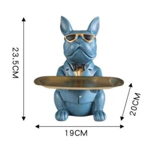 Bouledogue Avenue Pour Humains Blue / China Statuette Bouledogue en Céramique