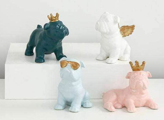 Bouledogue Avenue Pour Humains Statuette Bouledogue en Céramique