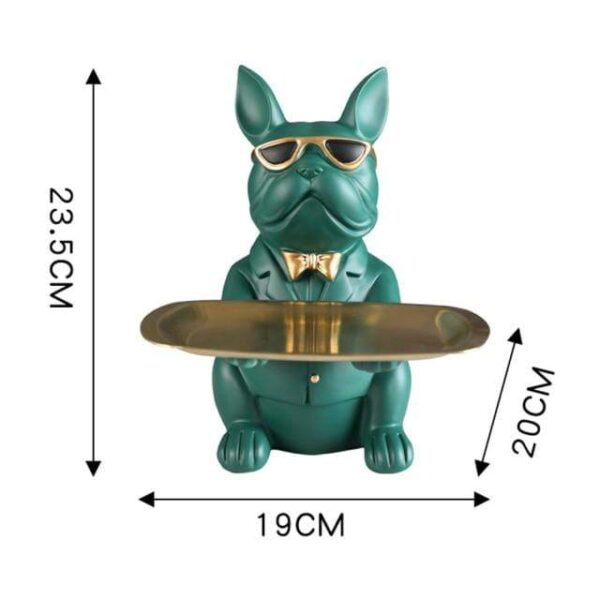 Bouledogue Avenue Pour Humains green / China Statuette Bouledogue en Céramique