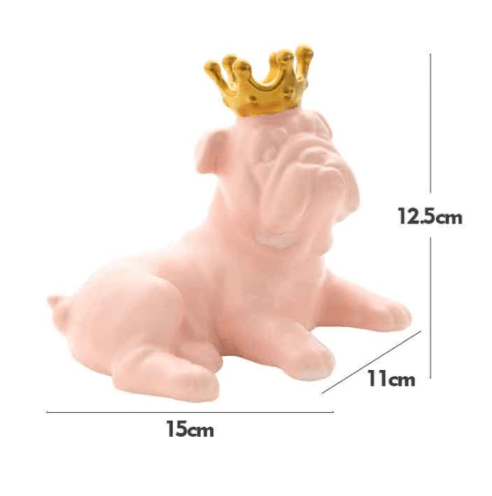Bouledogue Avenue Pour Humains Rose Statuette Bouledogue en Céramique