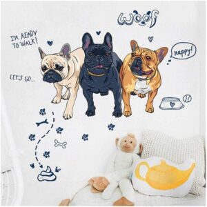 Bouledogue Avenue Pour Humains Sticker mural - Trois Bouledogues