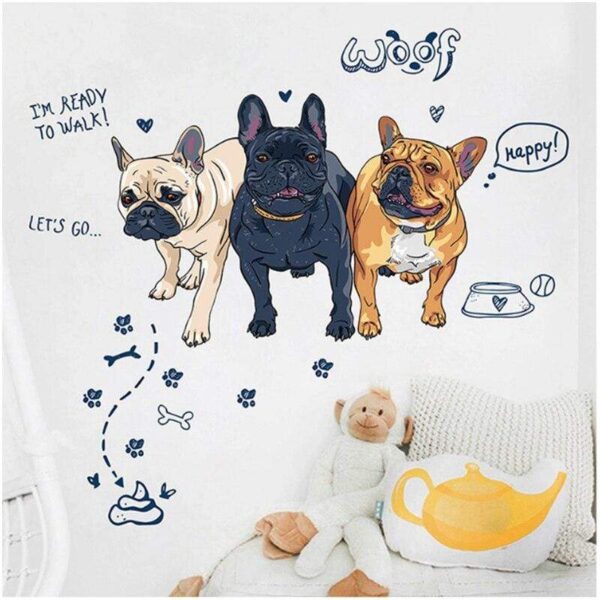 Bouledogue Avenue Pour Humains Sticker mural - Trois Bouledogues