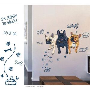 Bouledogue Avenue Pour Humains Sticker mural - Trois Bouledogues