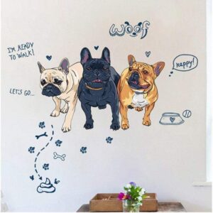 Bouledogue Avenue Pour Humains Sticker mural - Trois Bouledogues