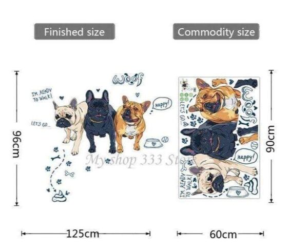 Bouledogue Avenue Pour Humains Sticker mural - Trois Bouledogues