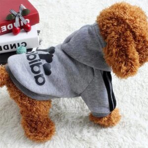 Sweat à Capuche Adidog pour Bouledogue Français – Confort et Style Sportif Pour Bouli gray / 5XL 14-18kg