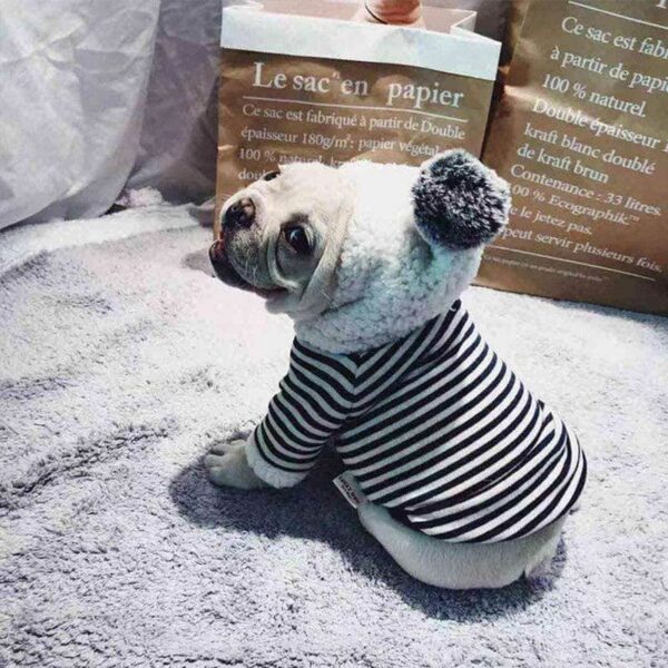 Bouledogue Avenue Sweat Capuche Pompon Pour Chien