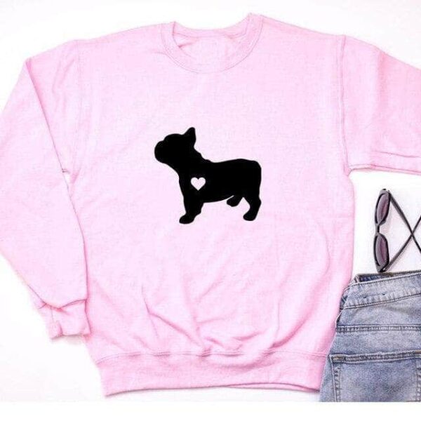 Bouledogue Avenue Pour Humains Sweatshirt Bouli d'Amour Coeur- Bouledogue français