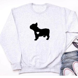 Bouledogue Avenue Pour Humains Sweatshirt Bouli d'Amour Coeur- Bouledogue français