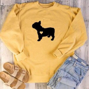 Bouledogue Avenue Pour Humains Sweatshirt Bouli d'Amour Coeur- Bouledogue français