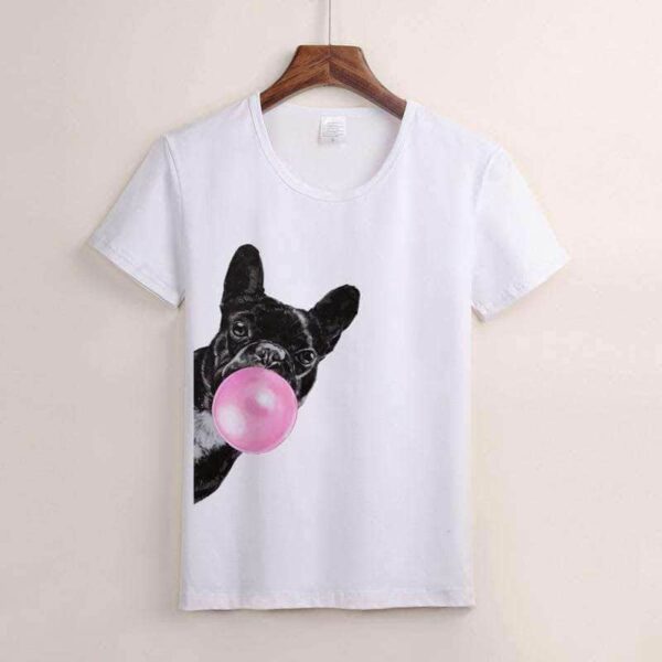 Bouledogue Avenue Pour Humains T-Shirt Bouledogue Français Bubble Gum