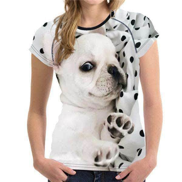 Bouledogue Avenue T-Shirt Bouledogue Mignon pour Femme