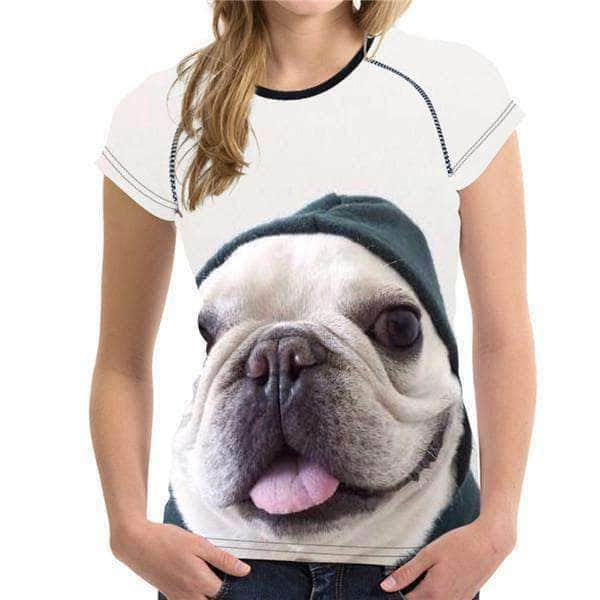 Bouledogue Avenue H3164BV / S T-Shirt Bouledogue Mignon pour Femme