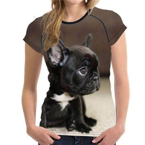 Bouledogue Avenue H3165BV / S T-Shirt Bouledogue Mignon pour Femme