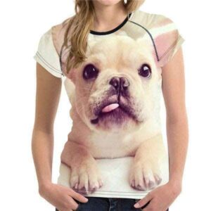 Bouledogue Avenue H3166BV / S T-Shirt Bouledogue Mignon pour Femme