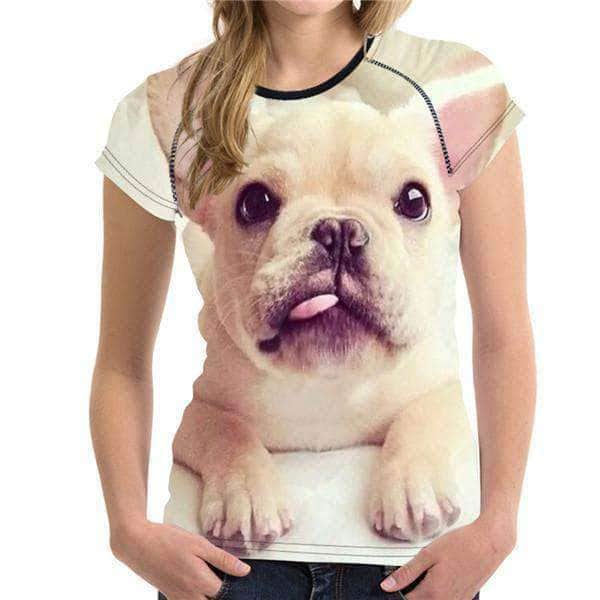 Bouledogue Avenue H3166BV / S T-Shirt Bouledogue Mignon pour Femme