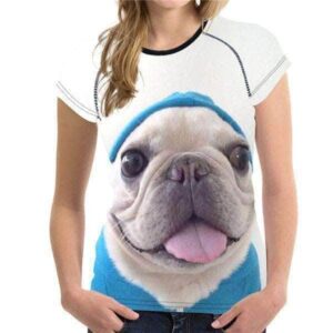 Bouledogue Avenue H3168BV / S T-Shirt Bouledogue Mignon pour Femme