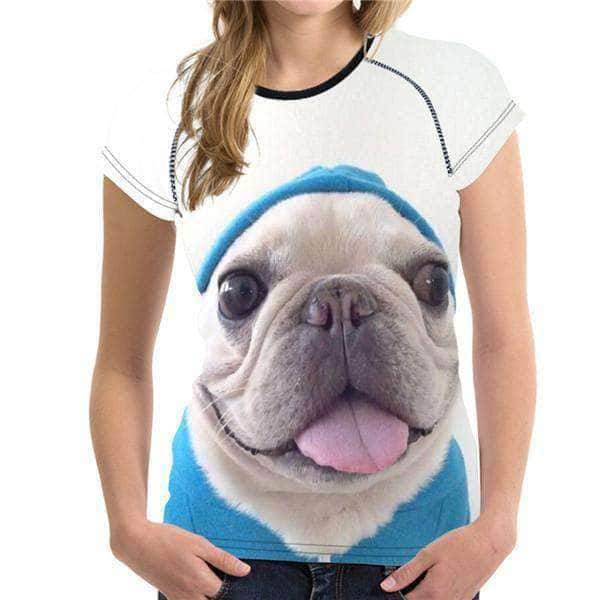 Bouledogue Avenue H3168BV / S T-Shirt Bouledogue Mignon pour Femme