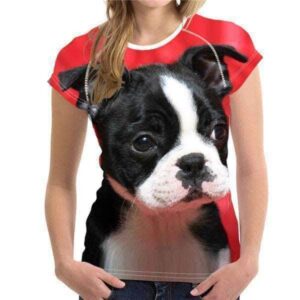 Bouledogue Avenue H893BV / S T-Shirt Bouledogue Mignon pour Femme