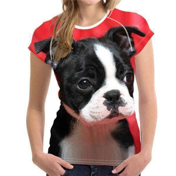 Bouledogue Avenue H893BV / S T-Shirt Bouledogue Mignon pour Femme