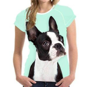 Bouledogue Avenue Z1490BV / S T-Shirt Bouledogue Mignon pour Femme