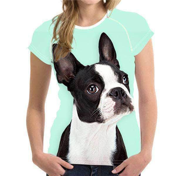 Bouledogue Avenue Z1490BV / S T-Shirt Bouledogue Mignon pour Femme