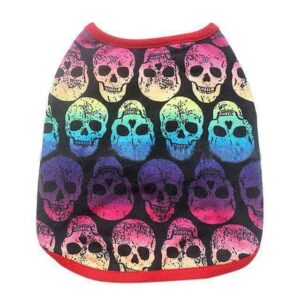 Bouledogue Avenue Pour Bouli Arc-en-ciel / 2XL T-shirts Têtes de Mort - 9 coloris