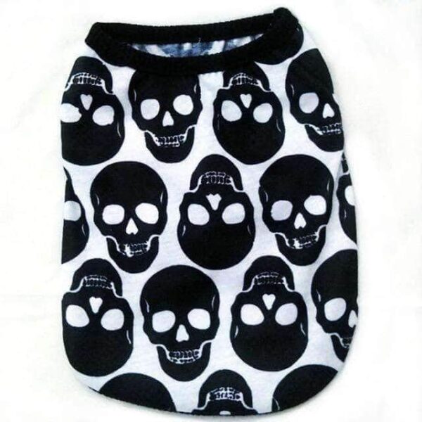 Bouledogue Avenue Pour Bouli Noir sur Blanc / 2XL T-shirts Têtes de Mort - 9 coloris