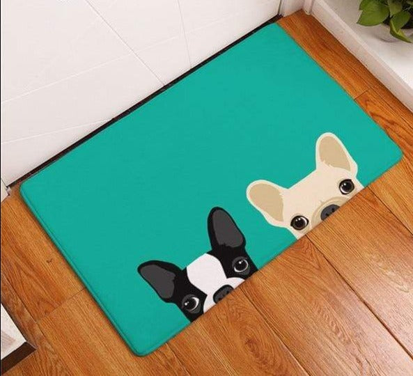 Bouledogue Avenue Pour Chez Vous 1 / 50cmx80cm Tapis de Sol Tête de Bouledogue