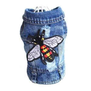 Veste en Jean - Avec ou Sans Capuche 25 Bouledogue Avenue Pour Bouli Jean Sans Capuche Abeille / XL Veste en Jean - Avec ou Sans Capuche