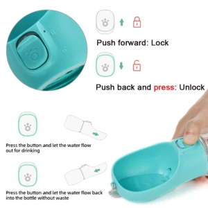 Gourde Portable 550ml pour Chien avec Distributeur 22 Gourde Portable 550ml pour Chien avec Distributeur – Image 3