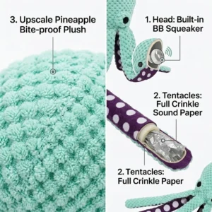 Peluche Poulpe Couinante à Tentacules pour Chien – Image 5