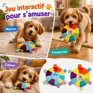 Jouet Peluche Grelot en Forme de Disque pour Chien 22 Jouet Peluche Grelot en Forme de Disque pour Chien – Image 3