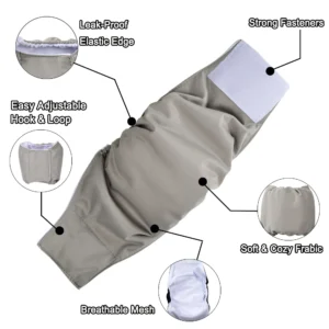 Couches Lavables Respirantes pour Chien Mâle - Lot de 3 – Image 15